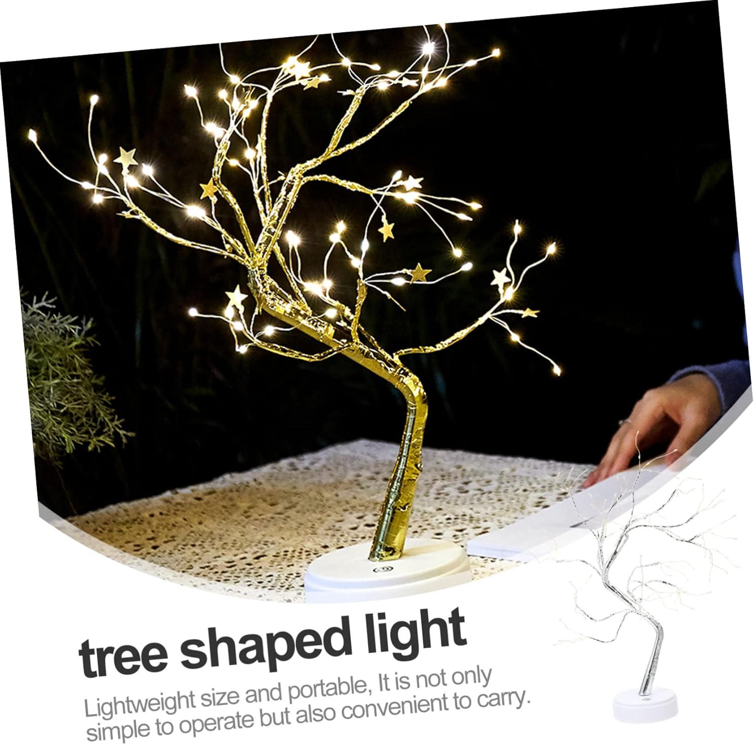 Luz árbol con alambre de cobre LED con ENVÍO GRATIS ⭐⭐⭐⭐⭐