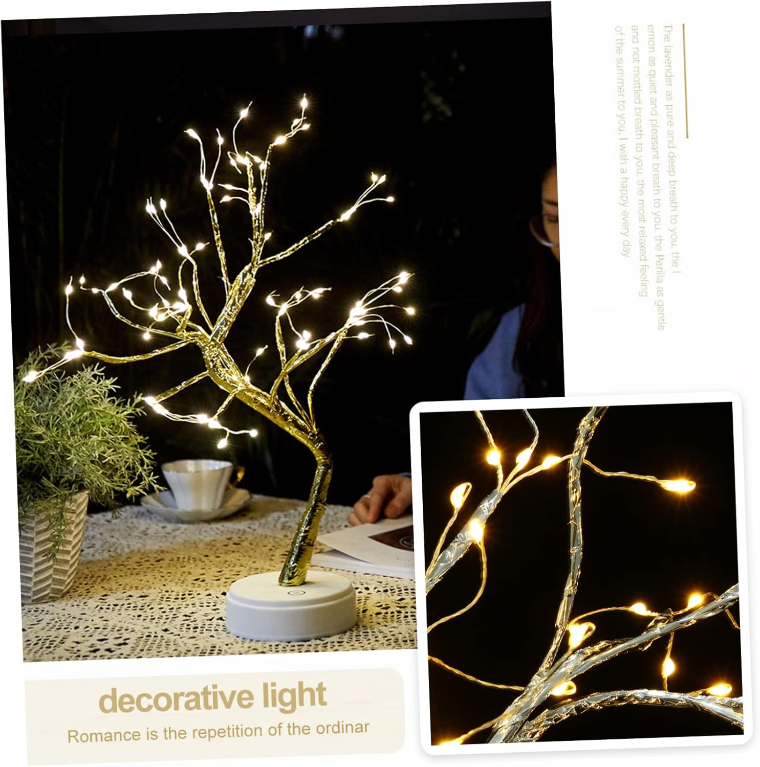 Luz árbol con alambre de cobre LED con ENVÍO GRATIS ⭐⭐⭐⭐⭐